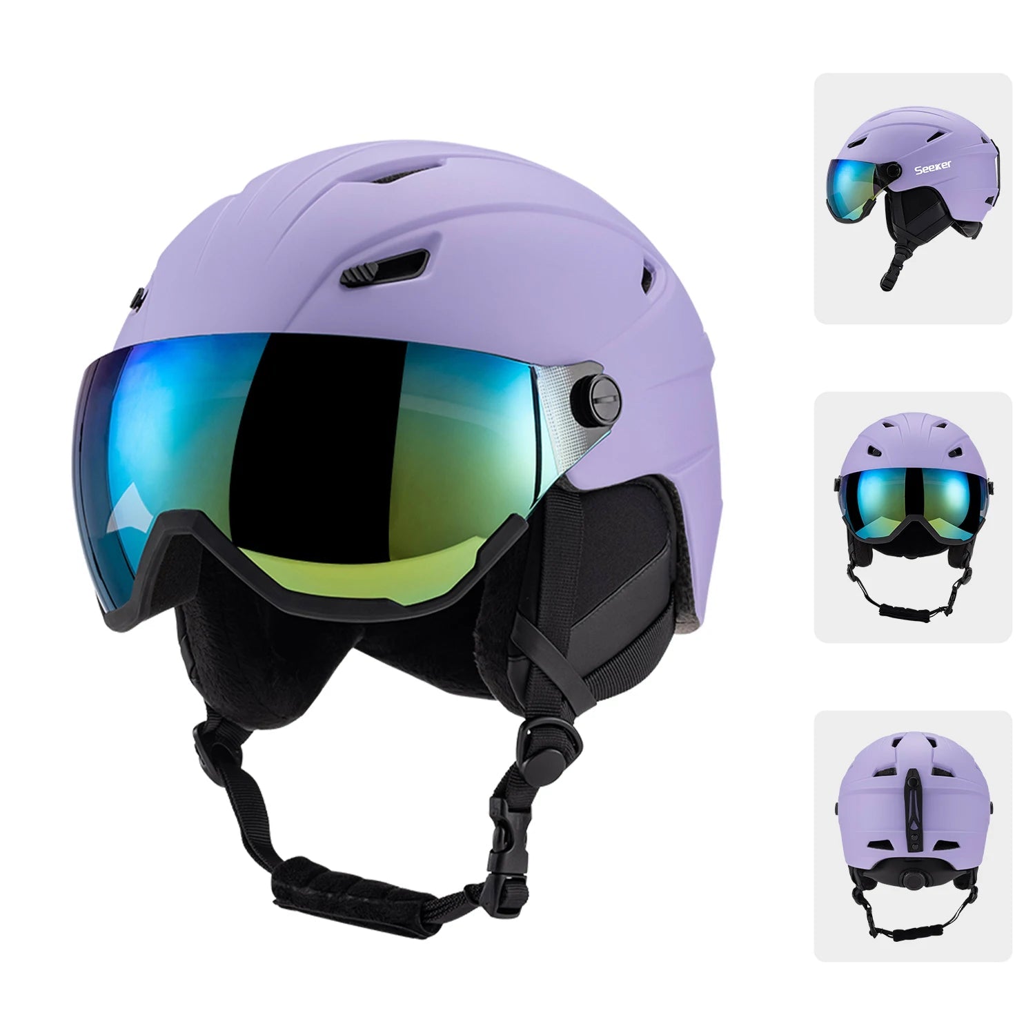 Casque de Ski avec Visière Intégrée Anti-Buée & UV