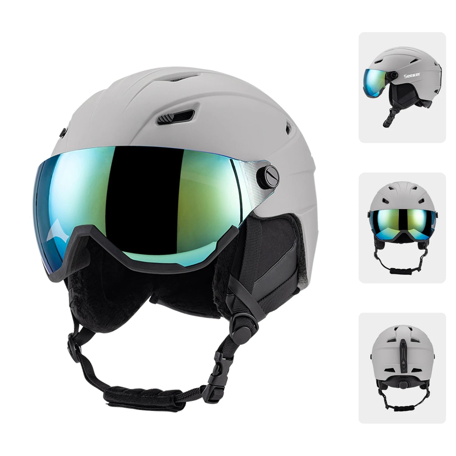 Casque de Ski avec Visière Intégrée Anti-Buée & UV