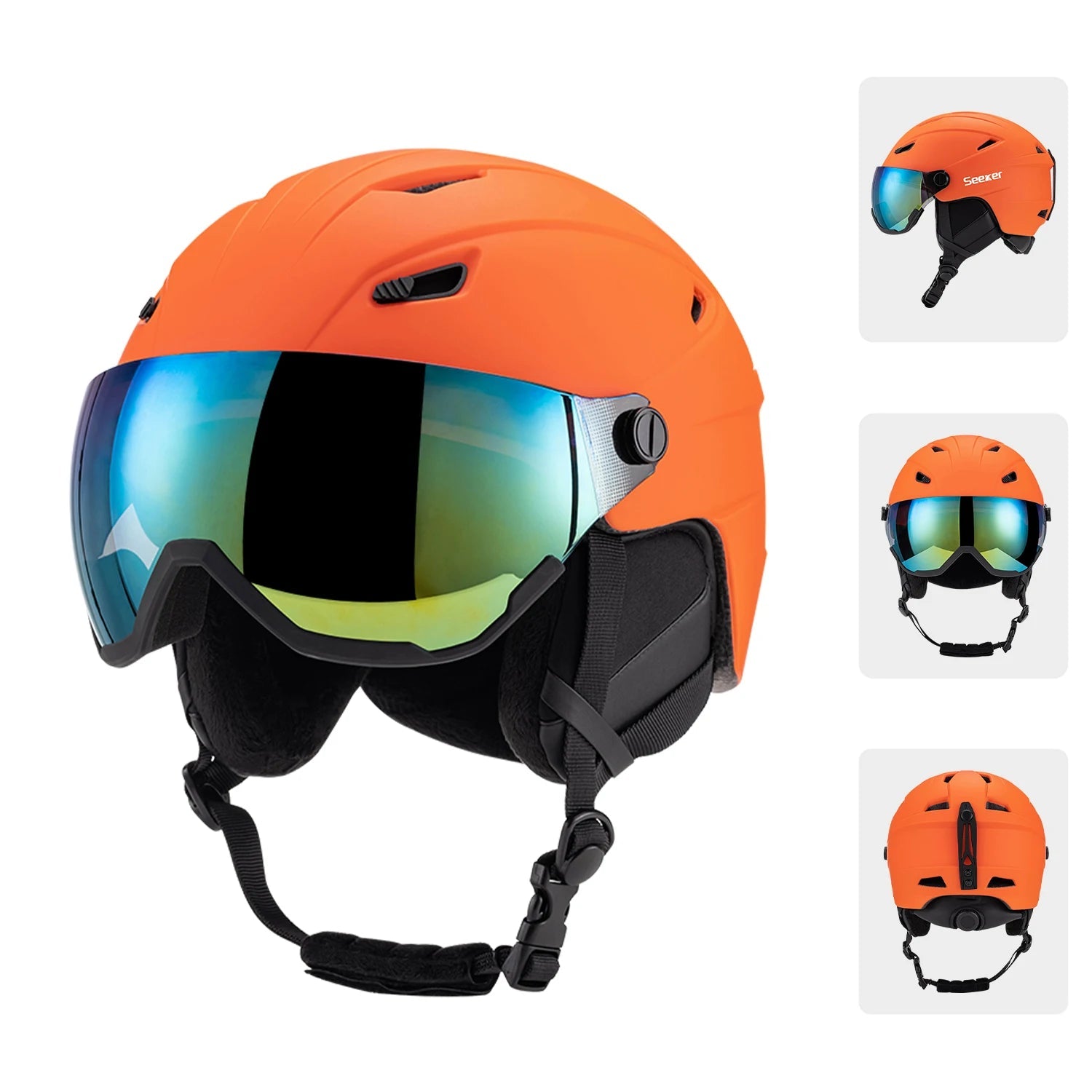 Casque de Ski avec Visière Intégrée Anti-Buée & UV