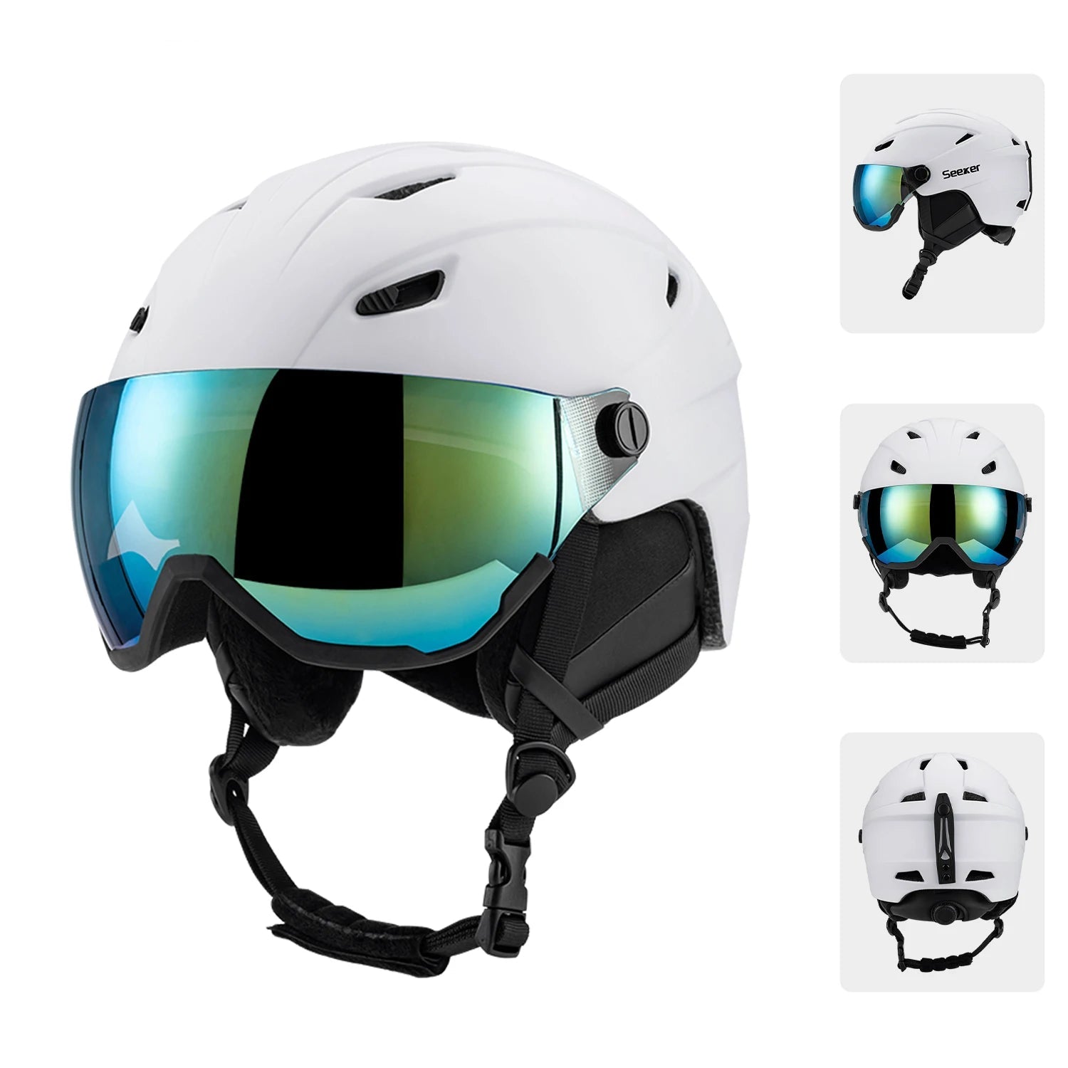 Casque de Ski avec Visière Intégrée Anti-Buée & UV